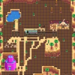 Villager Paths map with chests placed in safe areas - Calico Desert
